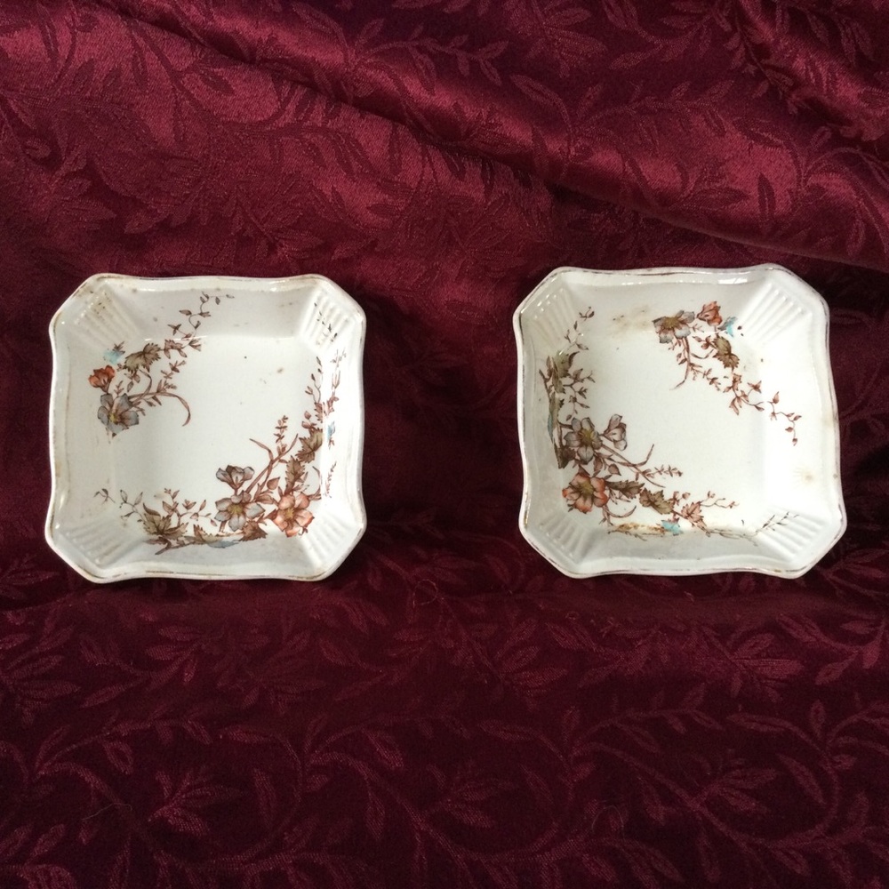 Antique Porcelain Butter Pat Dishes trinkets 4" Early 1900's
